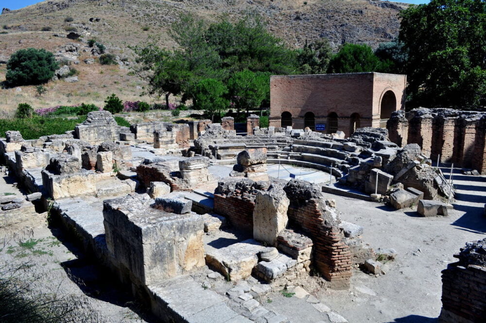 the archaeological site of gortys or gortyn in crete