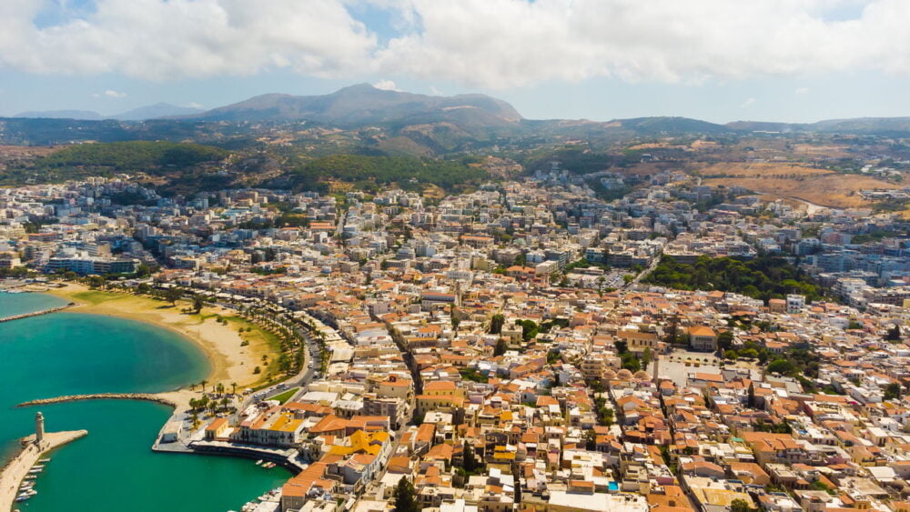 aerial view of rethymnon