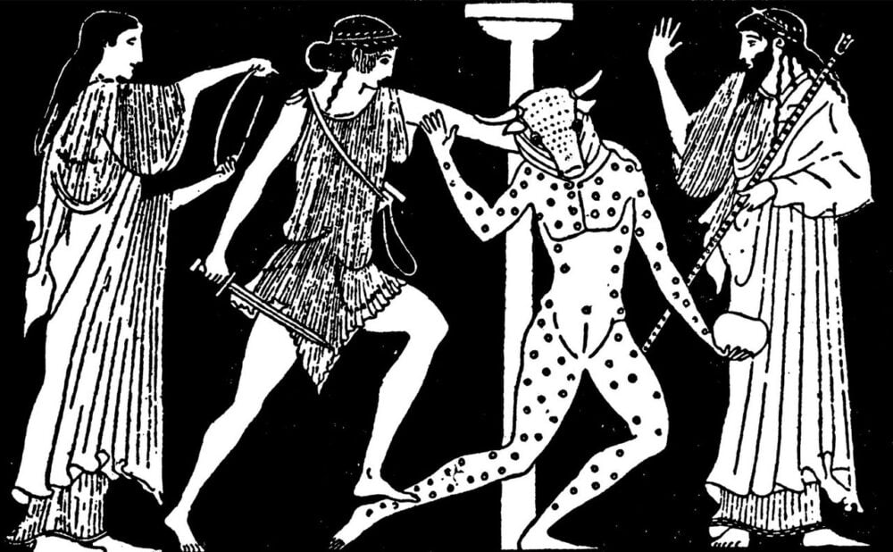 theseus  killing minotaur