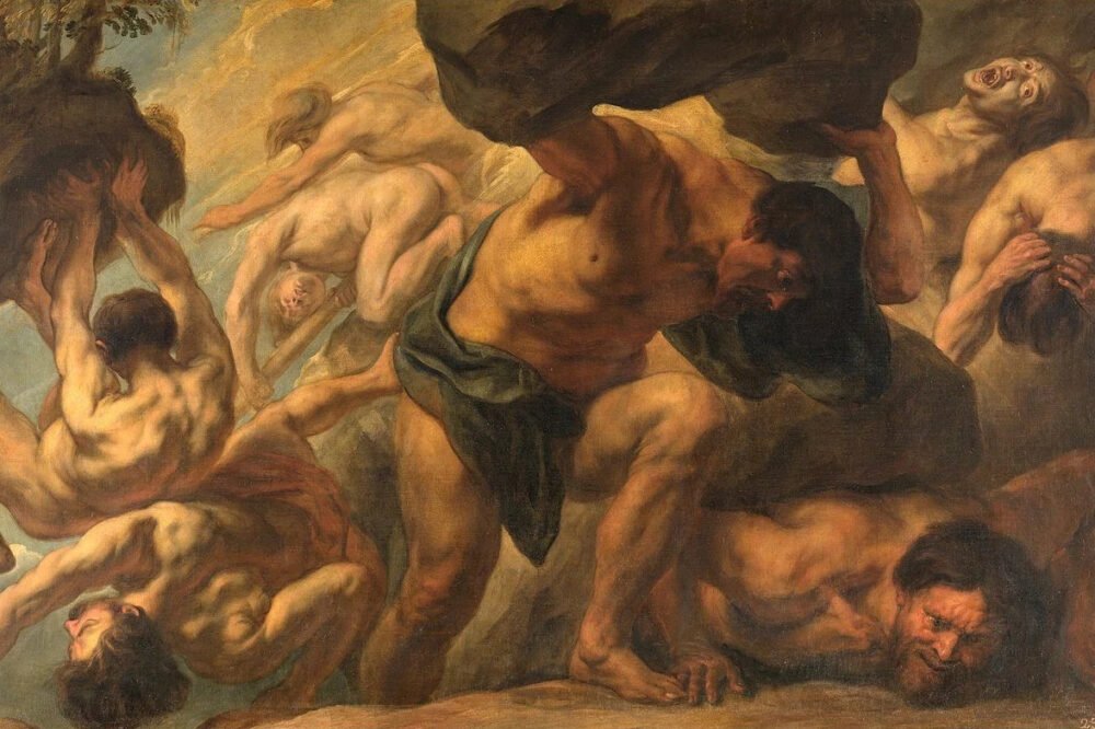 titanomachy, painting "the fall of the giants" by Jacob Jordaens