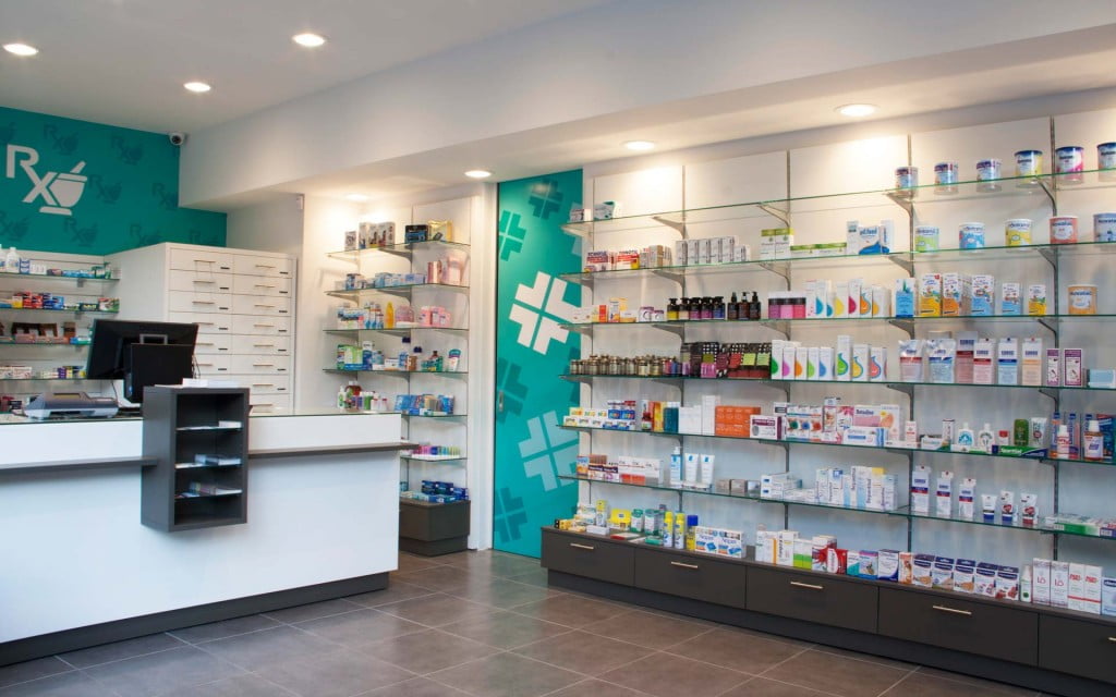 inside a pharmacy in greece