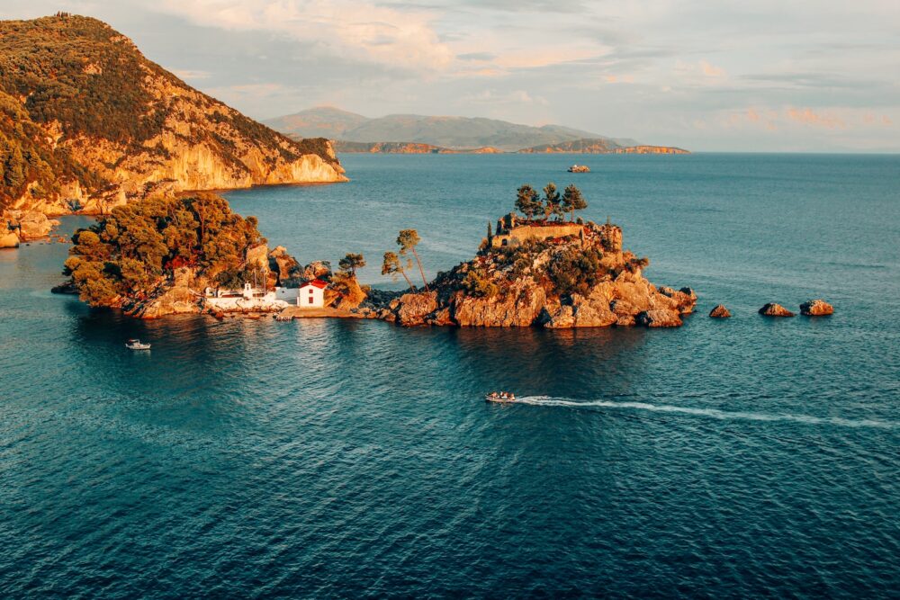 the island of Panagia in Parga Greece