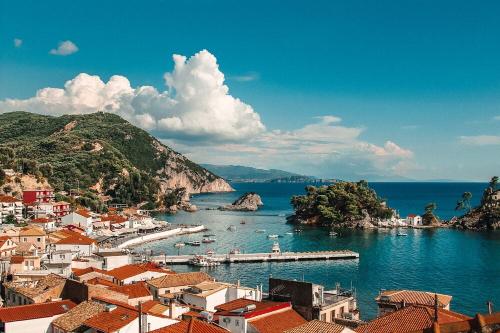 a view of the town of Parga in Epirus, Greece