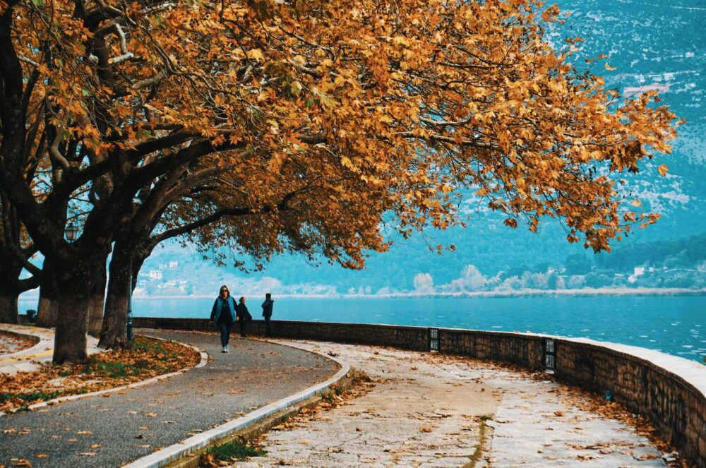 walking by the lake of Ioannina