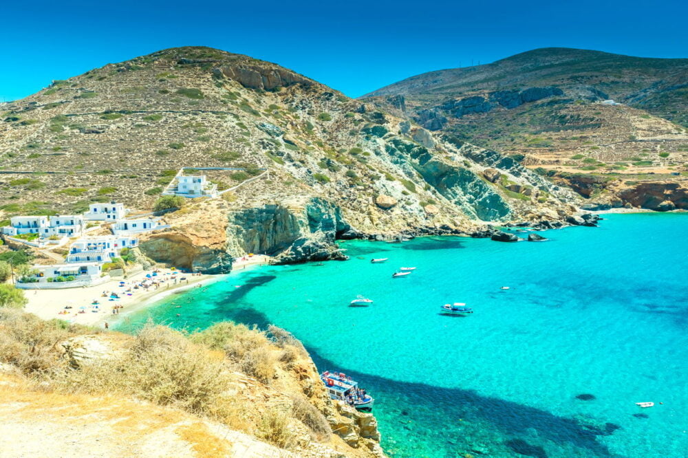 agali beach at folegandros island in greece