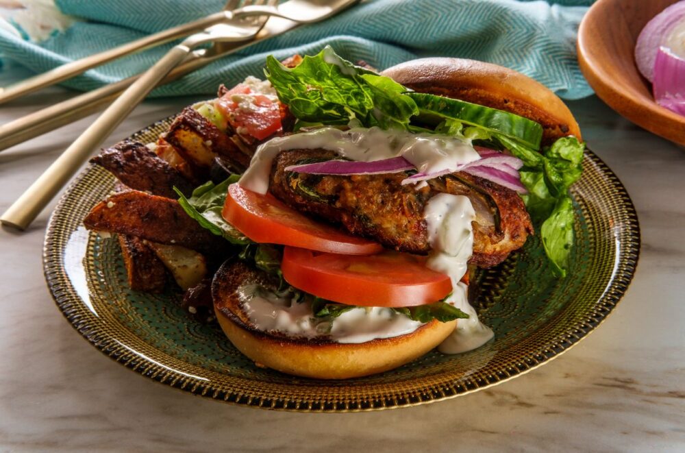 feta stuffed burgers