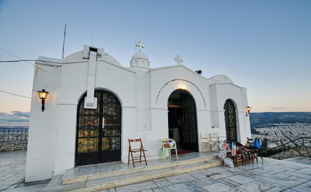 the church of saint george on lycabettus hill in athens greece